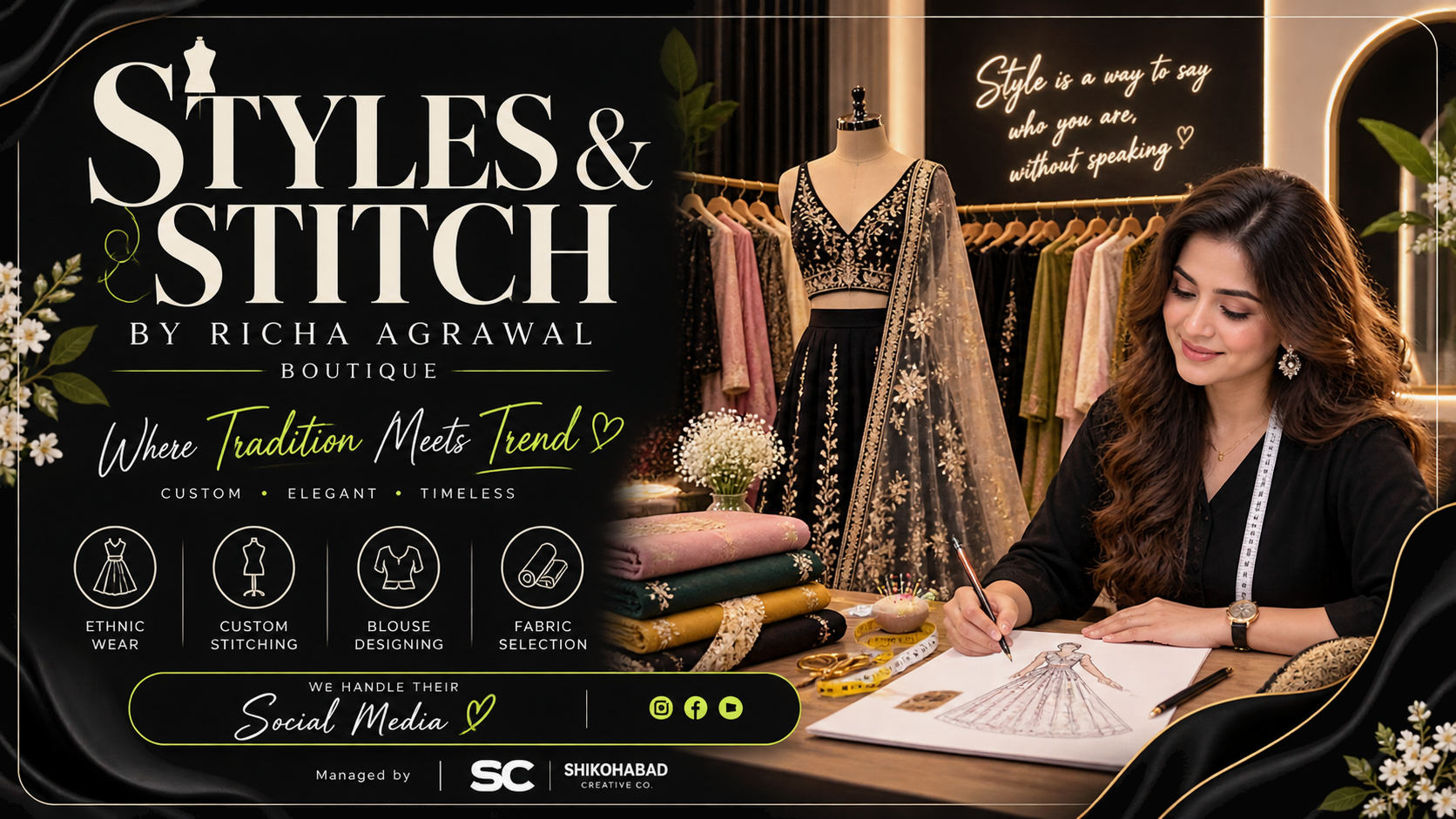 Creative presentation for Styles & Stitch by Richa Agrawal